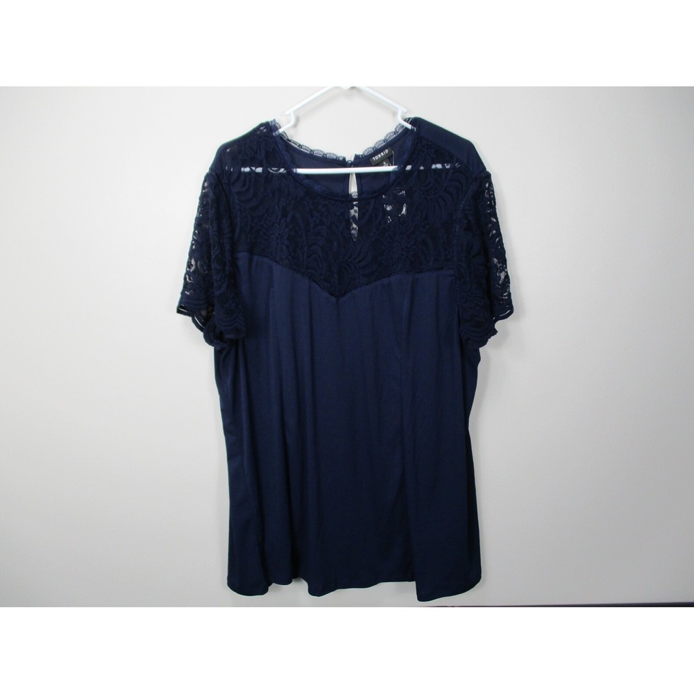 NWOT TORRID Womens (4X  26)‎ Blue Lace Top Short Sleeve